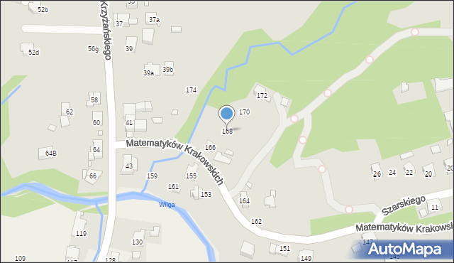 Kraków, Matematyków Krakowskich, 168, mapa Krakowa