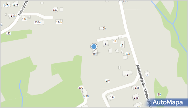 Kraków, Matematyków Krakowskich, 6d, mapa Krakowa