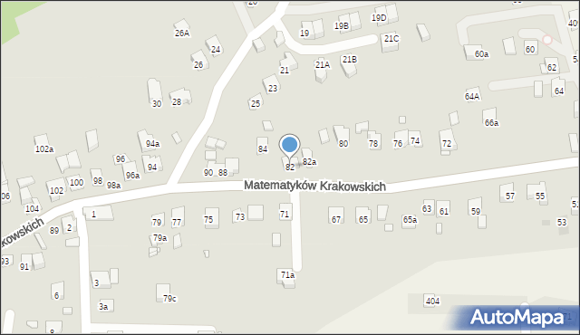 Kraków, Matematyków Krakowskich, 82, mapa Krakowa