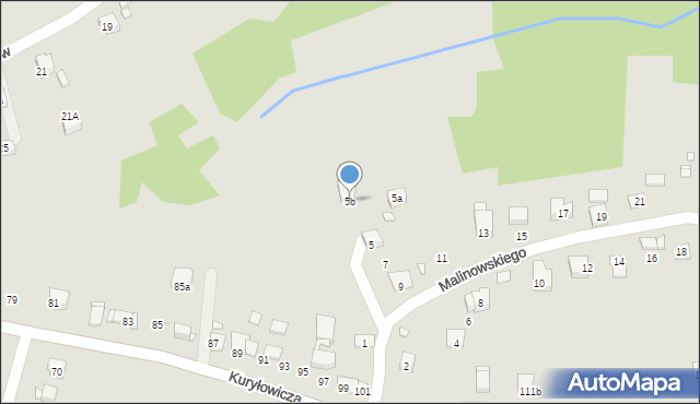 Kraków, Malinowskiego Bronisława, 5b, mapa Krakowa