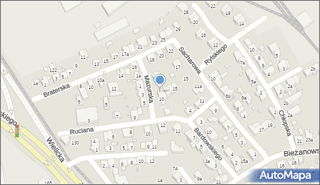 Kraków, Mazurska, 8, mapa Krakowa