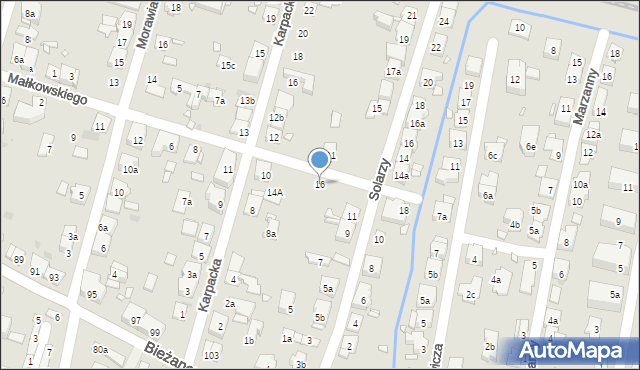 Kraków, Małkowskiego Andrzeja, 16, mapa Krakowa