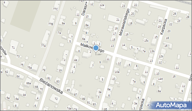 Kraków, Małkowskiego Andrzeja, 4, mapa Krakowa