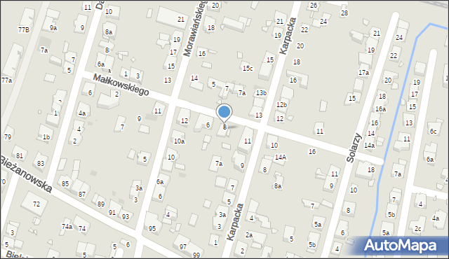 Kraków, Małkowskiego Andrzeja, 8, mapa Krakowa