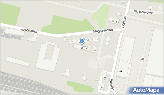 Kraków, Magazynowa, 1g, mapa Krakowa