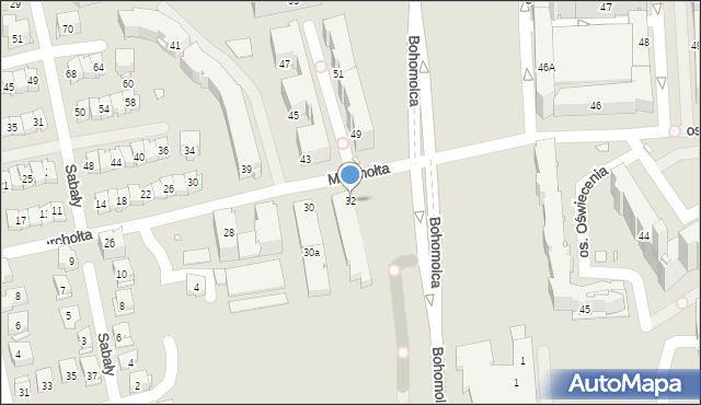 Kraków, Marchołta, 32, mapa Krakowa