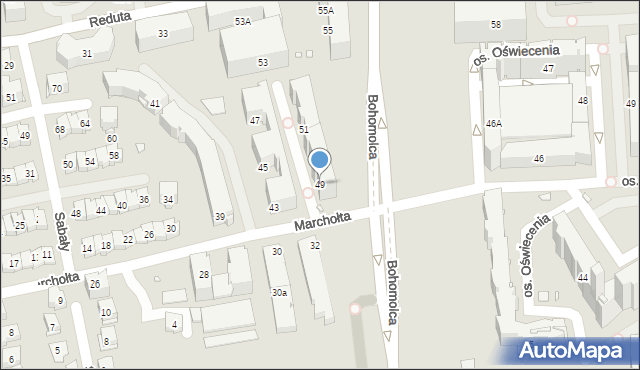 Kraków, Marchołta, 49, mapa Krakowa