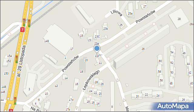 Kraków, Majora Jakuba, 11c, mapa Krakowa