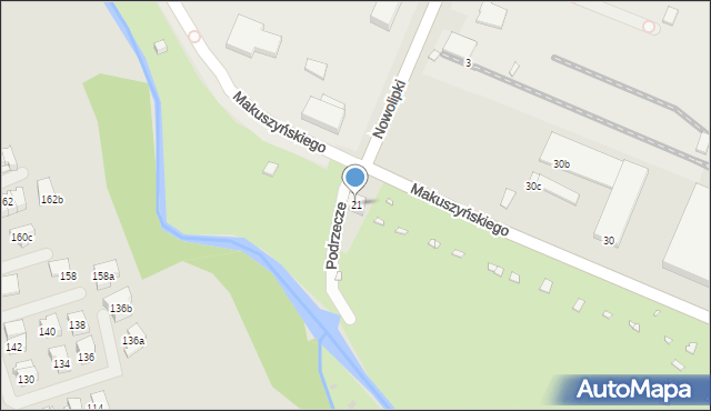 Kraków, Makuszyńskiego Kornela, 21, mapa Krakowa