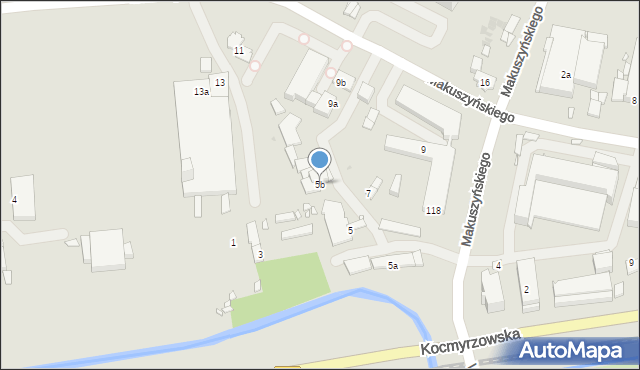 Kraków, Makuszyńskiego Kornela, 5b, mapa Krakowa