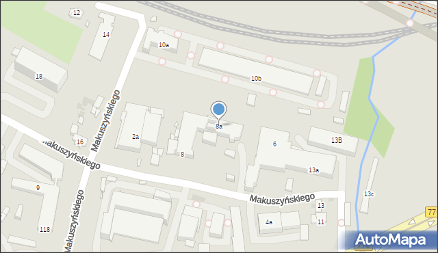 Kraków, Makuszyńskiego Kornela, 8a, mapa Krakowa