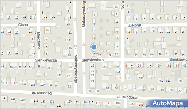 Kraśnik, Makuszyńskiego Kornela, 13, mapa Kraśnik