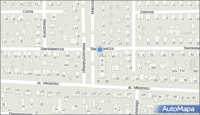 Kraśnik, Makuszyńskiego Kornela, 15-17, mapa Kraśnik