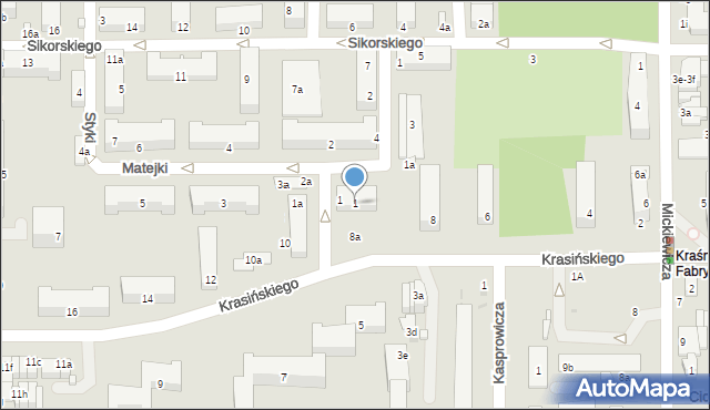 Kraśnik, Matejki Jana, 1, mapa Kraśnik