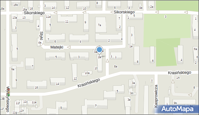 Kraśnik, Matejki Jana, 1a, mapa Kraśnik