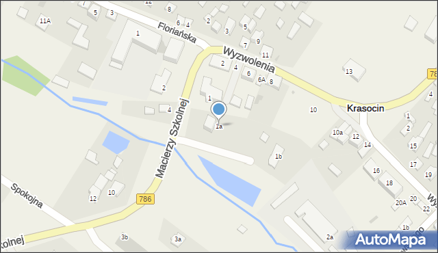 Krasocin, Macierzy Szkolnej, 1a, mapa Krasocin