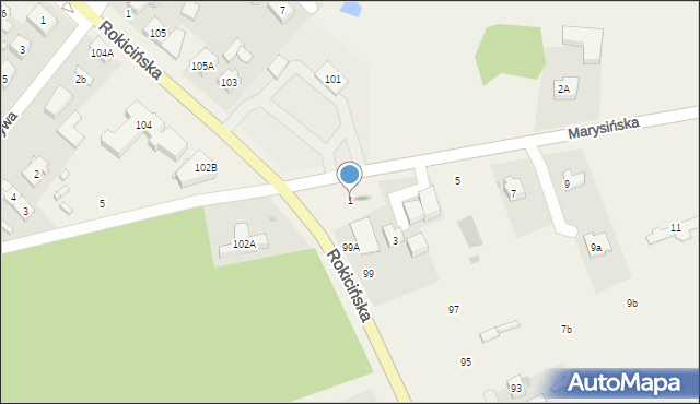 Kraszew, Marysińska, 1, mapa Kraszew