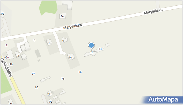 Kraszew, Marysińska, 11, mapa Kraszew