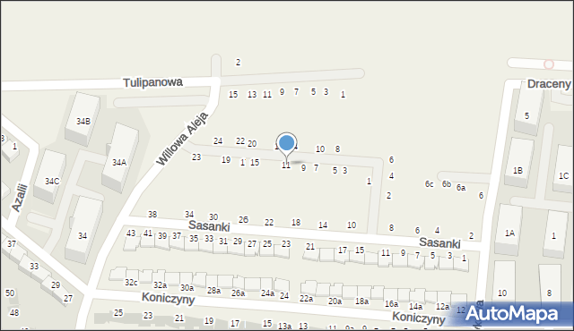 Kręczki, Magnolii, 11, mapa Kręczki