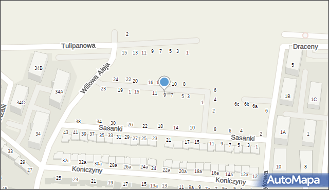 Kręczki, Magnolii, 9, mapa Kręczki