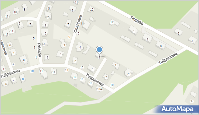 Krępa Słupska, Makowa, 3, mapa Krępa Słupska