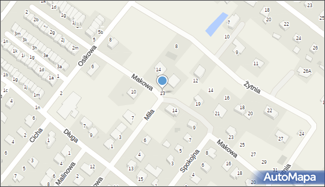 Krobia, Makowa, 13, mapa Krobia