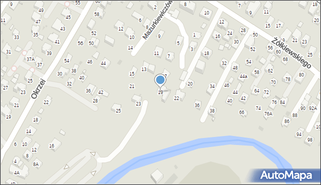 Krosno, Mazurkiewiczów Augusta i Dionizego, 19, mapa Krosna
