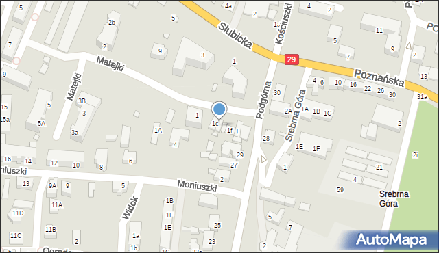 Krosno Odrzańskie, Matejki Jana, 1d, mapa Krosno Odrzańskie