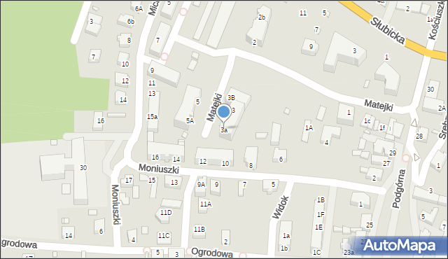 Krosno Odrzańskie, Matejki Jana, 3a, mapa Krosno Odrzańskie