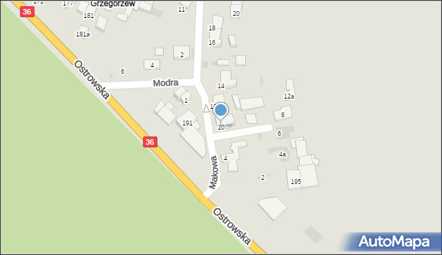 Krotoszyn, Makowa, 10, mapa Krotoszyna