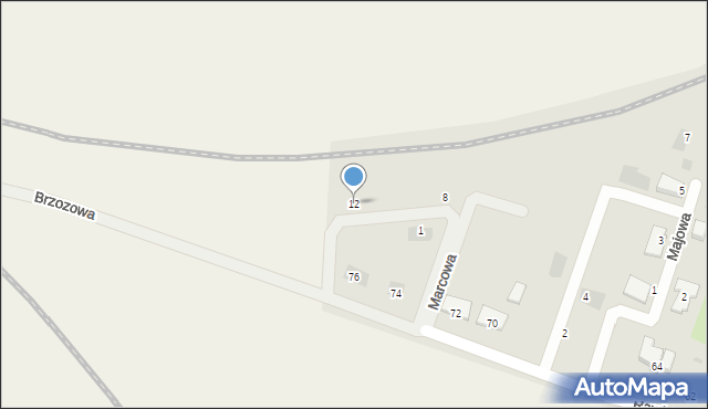 Krotoszyn, Marcowa, 12, mapa Krotoszyna