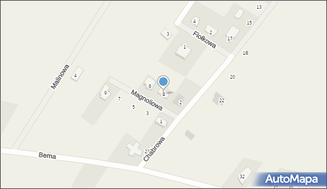 Kruki, Magnoliowa, 4, mapa Kruki