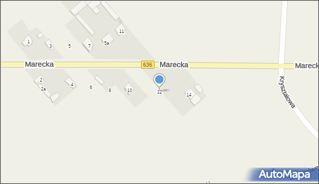 Krusze, Marecka, 12, mapa Krusze