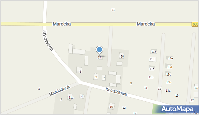 Krusze, Marecka, 24, mapa Krusze