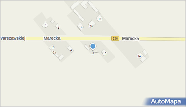 Krusze, Marecka, 8, mapa Krusze