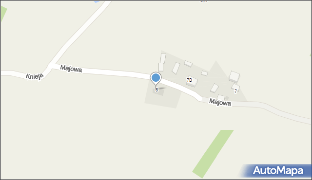 Krzaki, Majowa, 8, mapa Krzaki