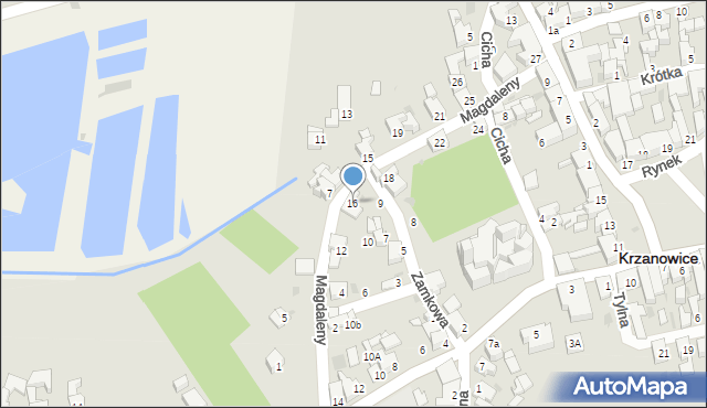 Krzanowice, Magdaleny, 16, mapa Krzanowice