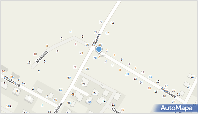 Krzyżanowice, Malinowa, 2, mapa Krzyżanowice