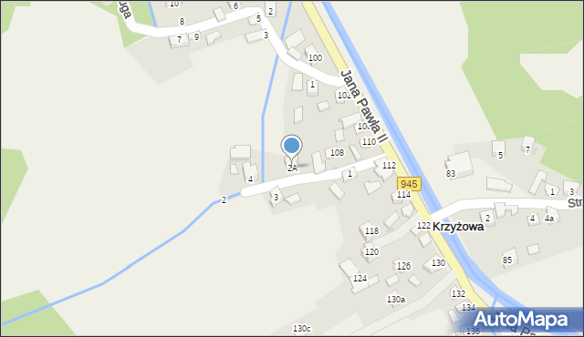 Krzyżowa, Majcherków, 2A, mapa Krzyżowa