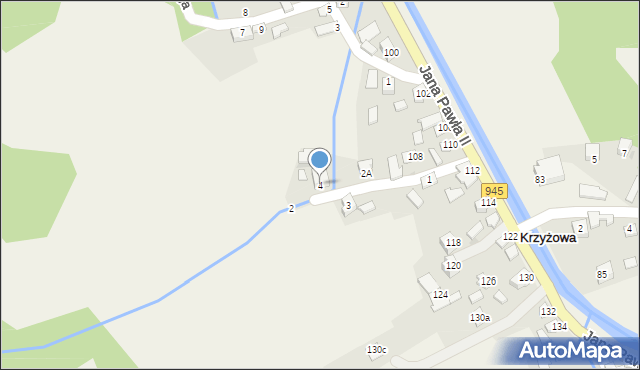 Krzyżowa, Majcherków, 4, mapa Krzyżowa