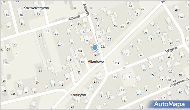 Księżyno, Mazowiecka, 24, mapa Księżyno