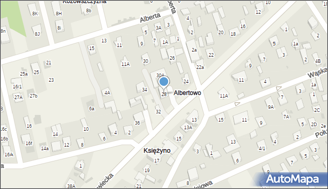 Księżyno, Mazowiecka, 28, mapa Księżyno