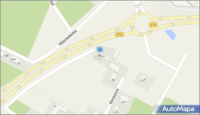 Księżyno, Mazowiecka, 45A, mapa Księżyno