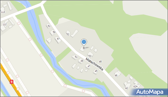 Kunów, Małachowska, 50, mapa Kunów