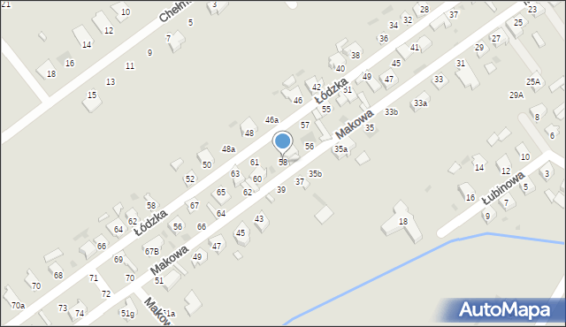 Kutno, Makowa, 58, mapa Kutno
