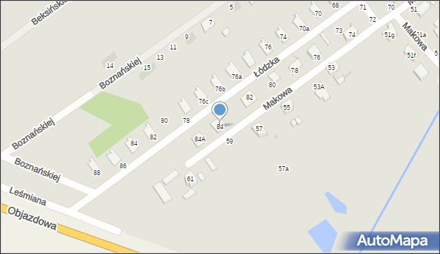 Kutno, Makowa, 84, mapa Kutno