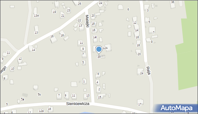 Kuźnia Raciborska, Matejki Jana, 10, mapa Kuźnia Raciborska