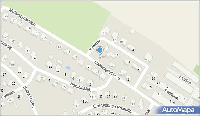 Kwidzyn, Makuszyńskiego Kornela, 8, mapa Kwidzyn