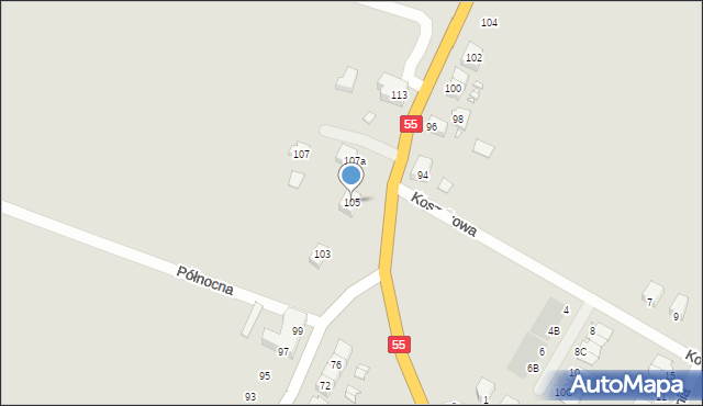 Kwidzyn, Malborska, 105, mapa Kwidzyn