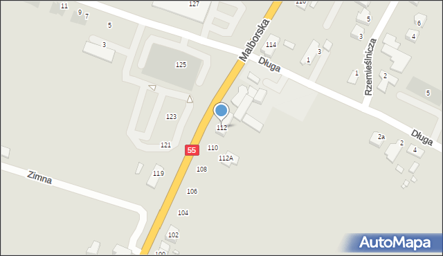 Kwidzyn, Malborska, 112, mapa Kwidzyn